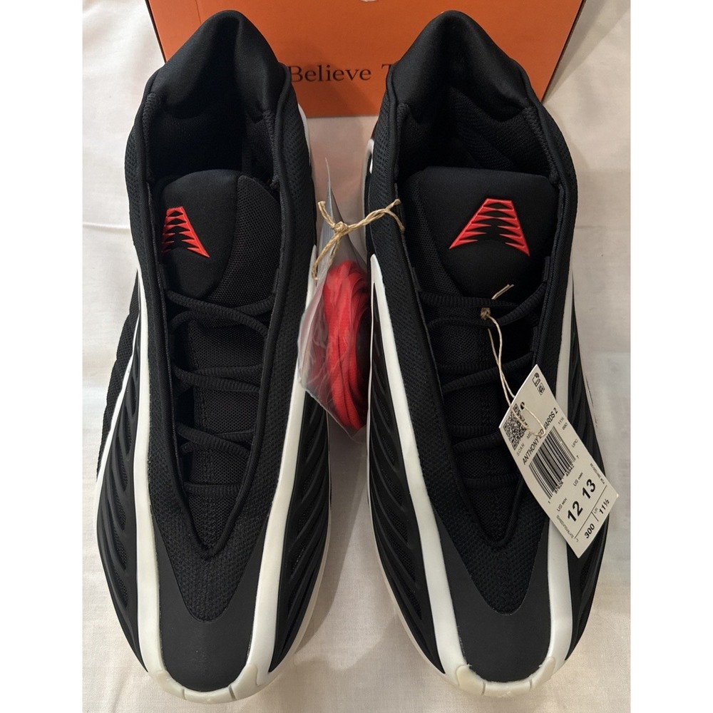 adidas Anthony Edwards 2 AE2 JS3508 Black w/ White Lines Red Accents 12 New NiB